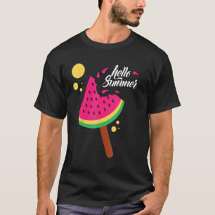 Camiseta Hello Summer Watermelon Vacation Family Break Hoje