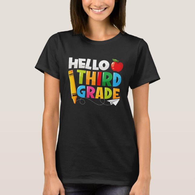Camiseta Hello Third Grade Back To School 3rd Grade Boys Gi (Frente)