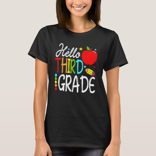 Camiseta Hello Third Grade Team 3rd Grade Back To School Te (Frente)