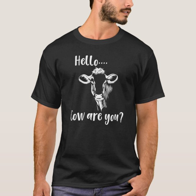 Camiseta Hellocow Você é uma Vaca Pun Animal (Frente)
