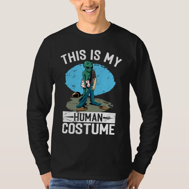 Camiseta Helloween Alien This Is My Human Costume (Frente)
