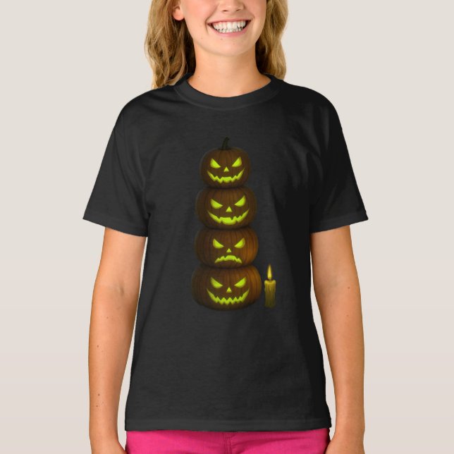 Camiseta Helloween Minimalist Jack O’Lantern Unisex (Frente)