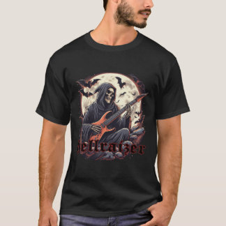 Camiseta HellRaizer Reaper Tocando Violão com Morcegos e Mo