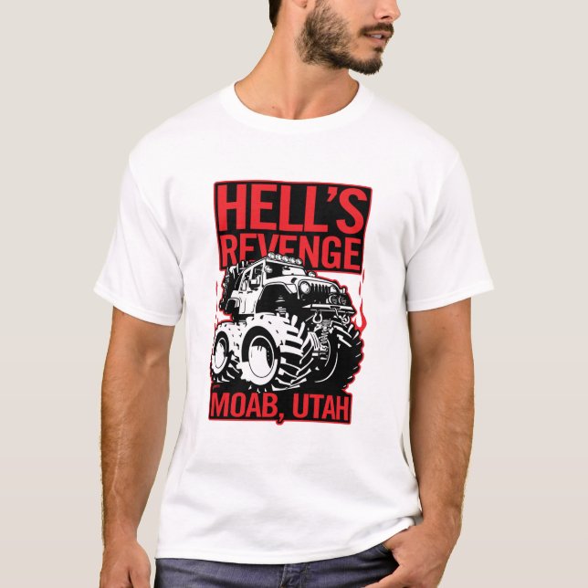 Camiseta Hell's Revenge Moab Utah Off Road 4x4 Adventure (Frente)