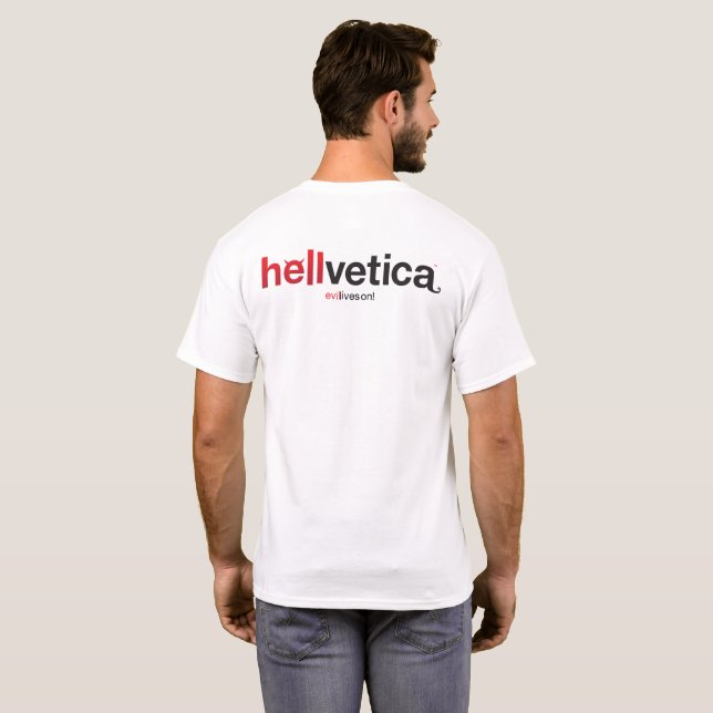 Camiseta hellvetica – Logotipo Horizontal (Parte Traseira Completa)