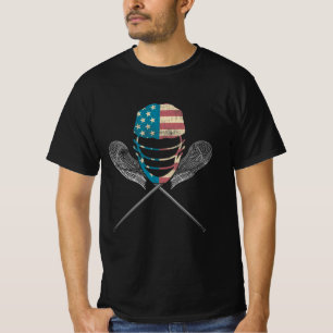 Camiseta Helmet E Stick Lacrosse American Flag Lax