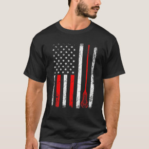 Camiseta Helmet Lacrosse Lax Flag Retro-American Stick 4
