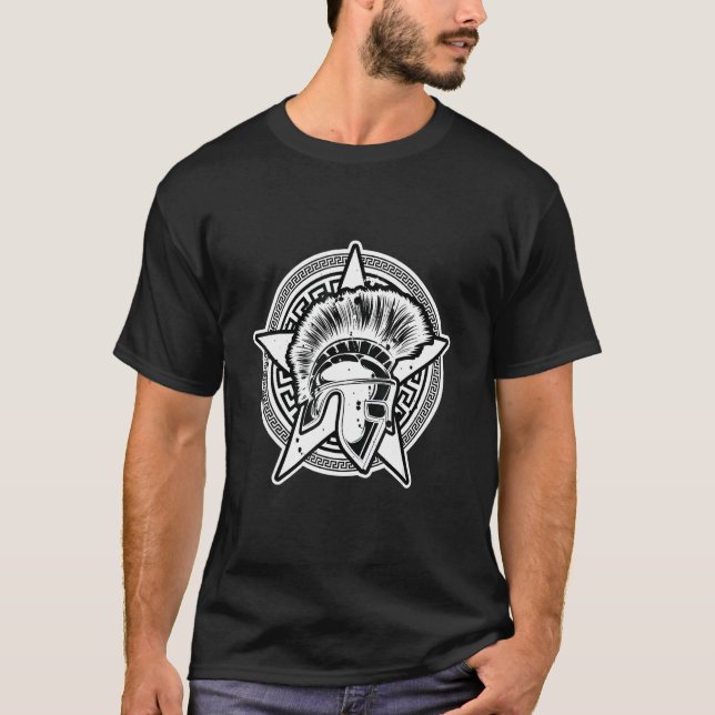 Camiseta Helmet Spartan Grego Workout Sy (Frente)