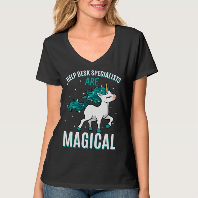 Camiseta Help Desk Specialists Are Magical Unicorn Assistan (Frente)