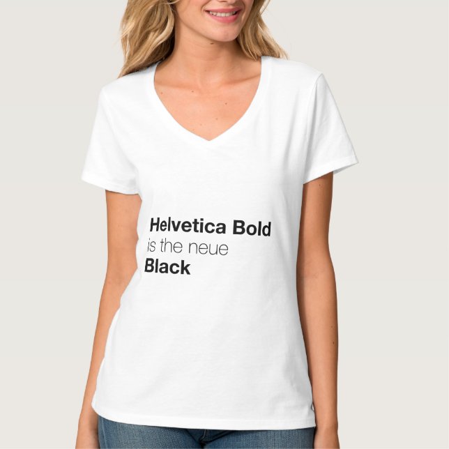 Camiseta Helvetica Bold é a neue Black (Frente)