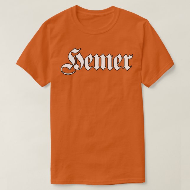 Camiseta Hemer escrito com fonte gótica (Frente do Design)