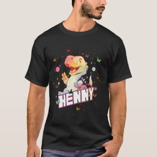 Camiseta HENNY - Nome de Menino Bonito com Dinossauro Giro