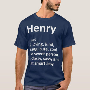 Camiseta HENRY Definição Nome Personalizado Nome Funny Gi
