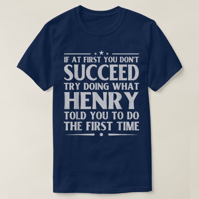 Camiseta Henry Funny Birthday Piada Personalizado Name Men  (Frente do Design)