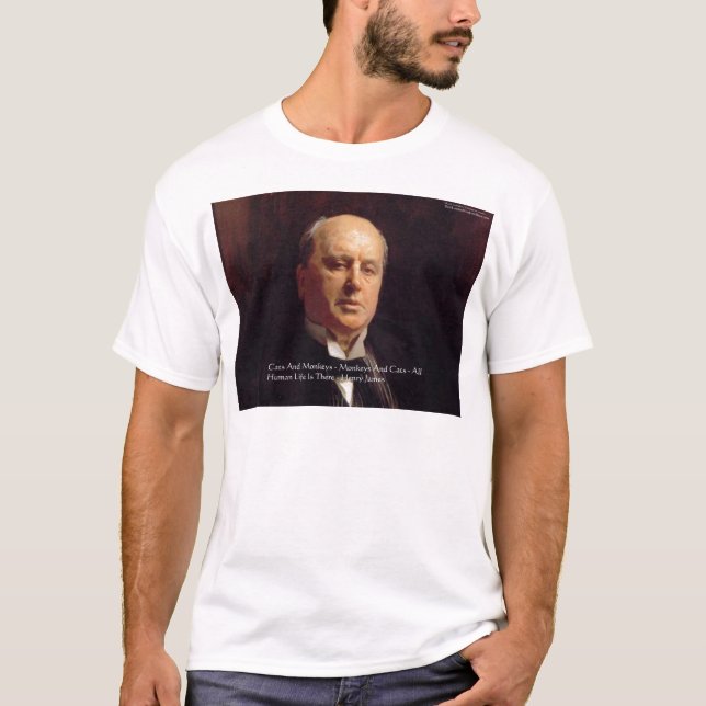 Camiseta Henry James "Macacos e Gatos" Palavras De Palavras (Frente)