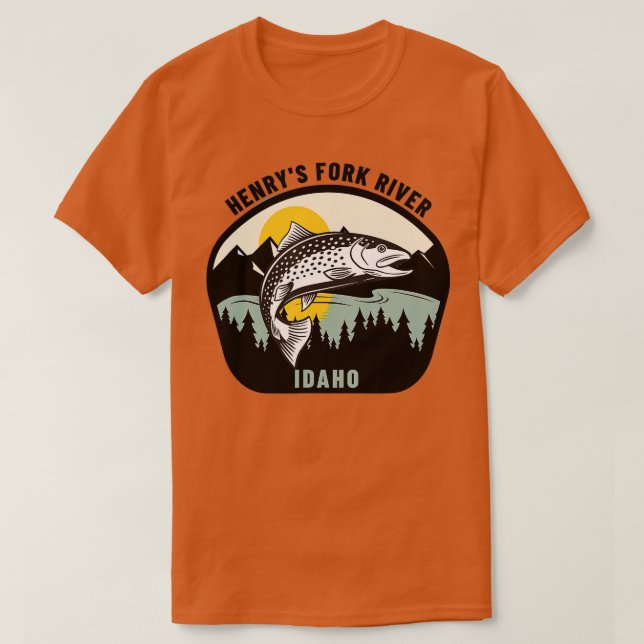 Camiseta Henrys Fork River Idaho Trout Fly Fish (Frente do Design)