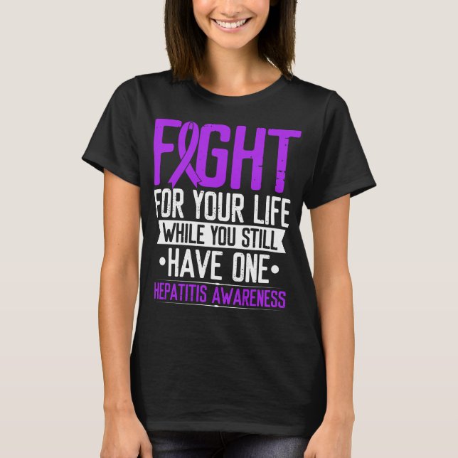 Camiseta Hepatite autoimune Fita Roxa de Vida (Frente)