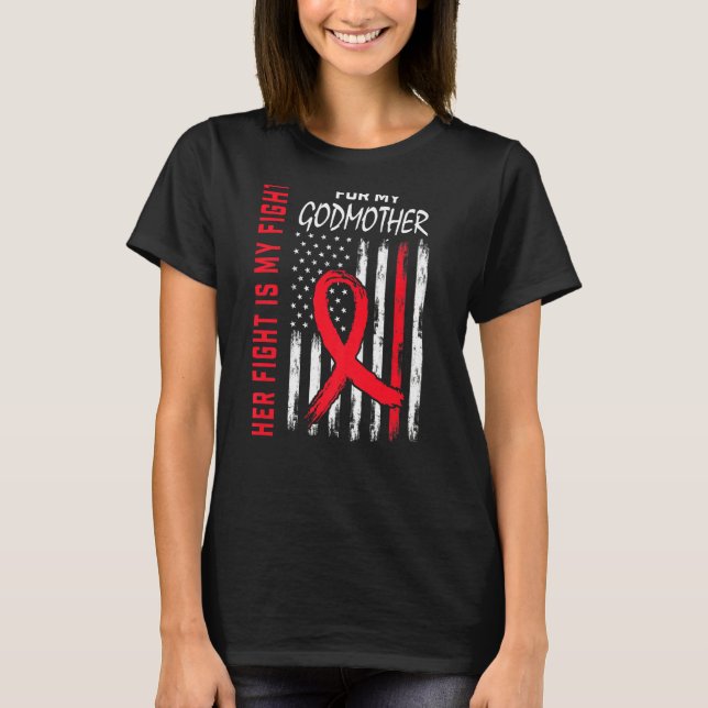 Camiseta Her Fight is my Fight Godmother Heart Disease Awar (Frente)