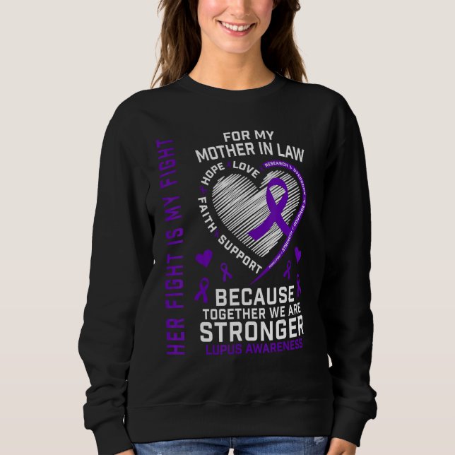 Camiseta Her Fight Is My Fight Mother In Law Lupus Awarenes (Frente)