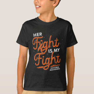 Camiseta Her Fight Is My Fight Orange Ribbon Leukemia Aware