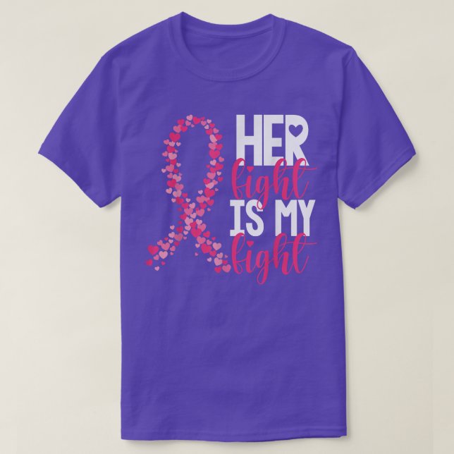 Camiseta Her Fight Is My Fight Warrior Pink Ribbon Breast C (Frente do Design)