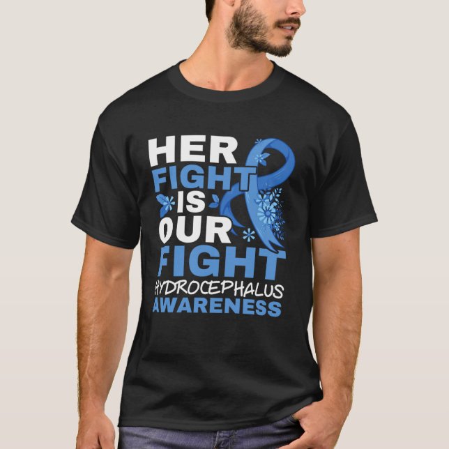 Camiseta Her Fight Is Our Fight Brain Tumor Hydrocephalus A (Frente)