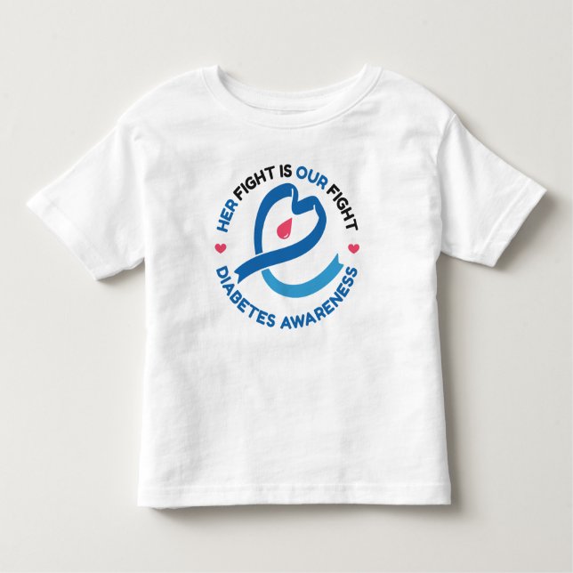Camiseta Her Fight Is Our Fight – Diabetes Awareness (Frente)