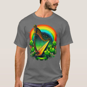 Camiseta Heráldia do Harp Irlandês celebrando St Patricks