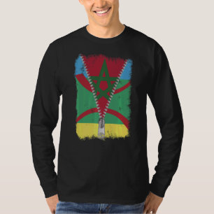 Camiseta Herança da bandeira marroquina do Amazigh Norte de