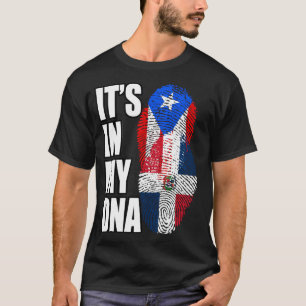 Camiseta Herança De DNA Dominicana E Puerto Rican Mix
