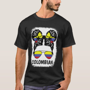 Camiseta Herança Hispânica Colombiana Mês Fl