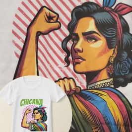 Camiseta Herança Hispânica da Mulher Americana Chicana