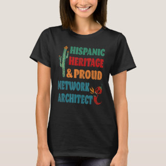 Camiseta Herança hispânica e arquiteto de rede orgulhosa