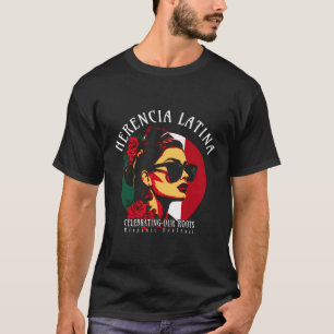 Camiseta Herança hispânica Herencia Latina Bandeira mexican