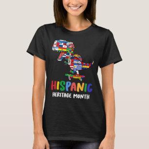 Camiseta Herança hispânica Mês Dinossauro Crianças Meninas 