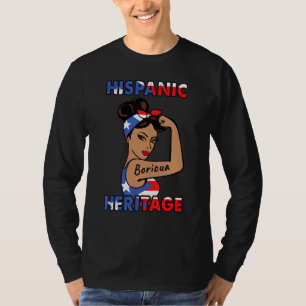 Camiseta Herança hispânica Mês Juventude Porto Rico Mulher