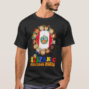 Camiseta Herança hispânica Mês Peru Crianças Meninas
