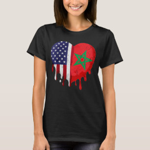 Camiseta Herança marroquina americana Mês Bandeira Marrocos