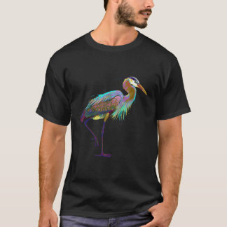 Camiseta Herão Azul-Pássaro Colorido