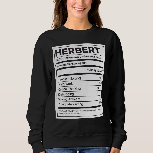 Camiseta Herbert Nutrition Information Problem Solving Har (Frente)