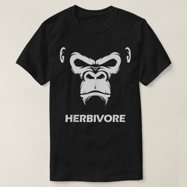 Camiseta Herbivore Vegetarian Vegan Gorilla Men Kids (Frente do Design)
