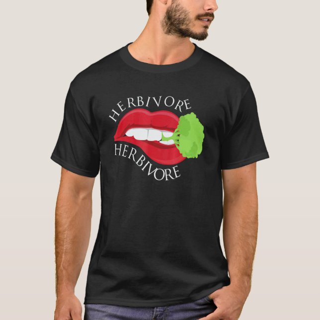 Camiseta Herbívoro à Base de Plantas Lábios Vermelhos Roend (Frente)