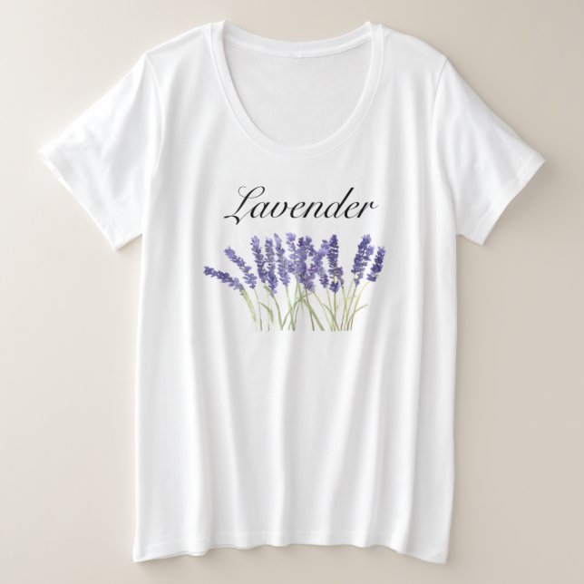 Camiseta Herbs Lavanda Violeta Rústica Verde Roxo (Frente do Design)