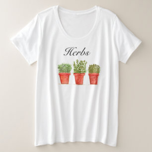 Camiseta Herbs Rosemary Thyme Sage Greenery Rustic Garden P