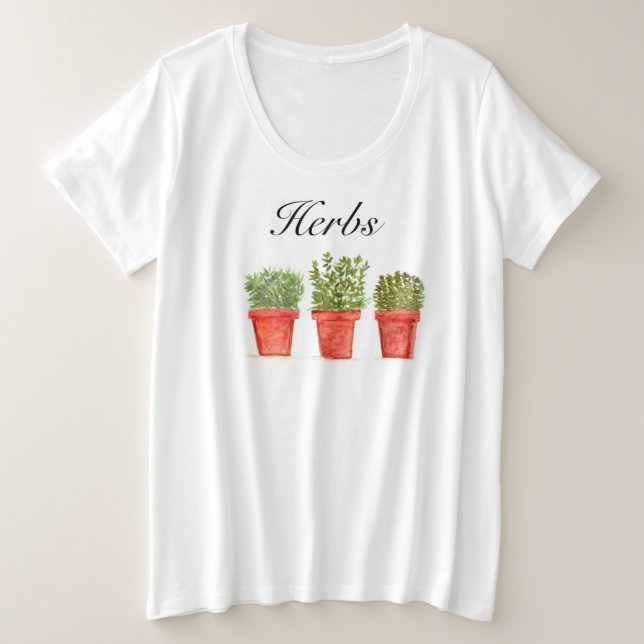 Camiseta Herbs Rosemary Thyme Sage Greenery Rustic Garden P (Frente do Design)