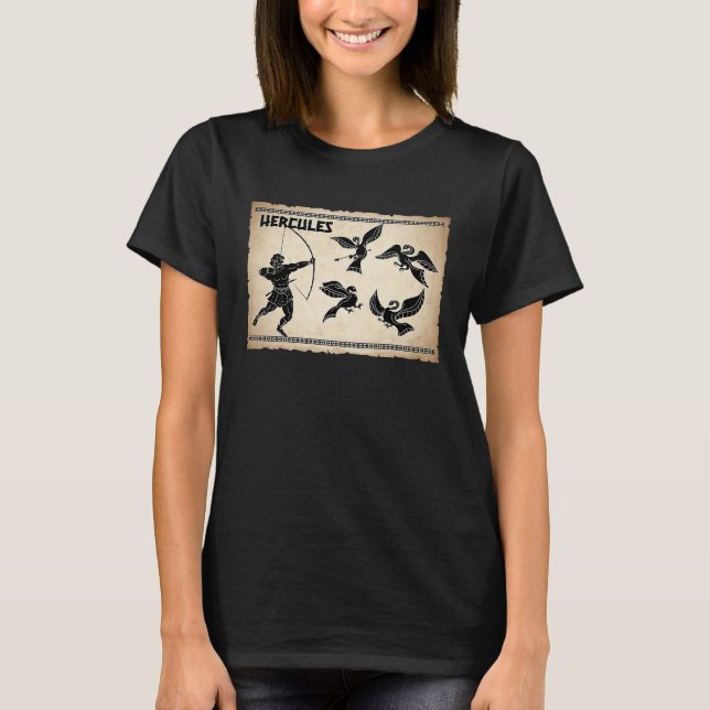 Camiseta Hercules vs Birds Greek Mythology Fans  Ancient Gr (Frente)