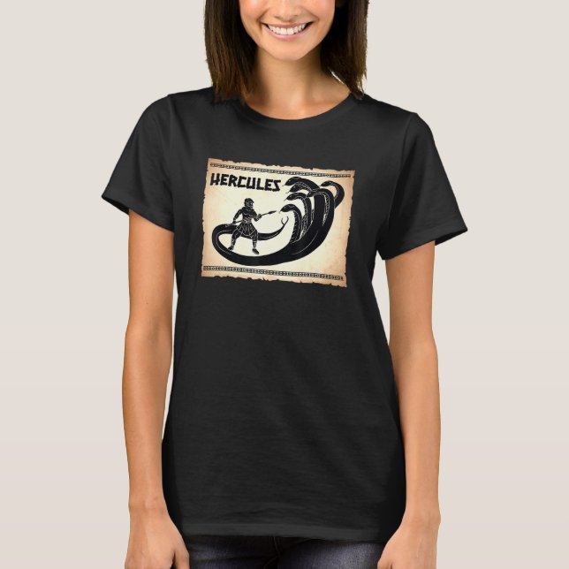 Camiseta Hércules Vs Hidra mitologia grega adeptos do antig (Frente)