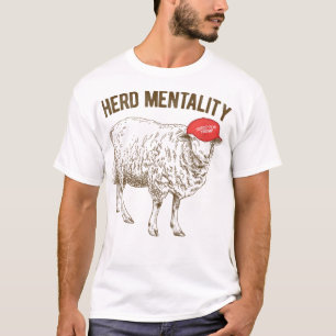 Camiseta Herdar Ovelha de Mentalidade para Dizer uma Citaç