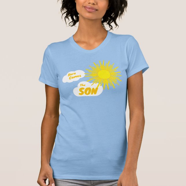 Camiseta Here Comes The Son Boy Baby Shower (Frente)