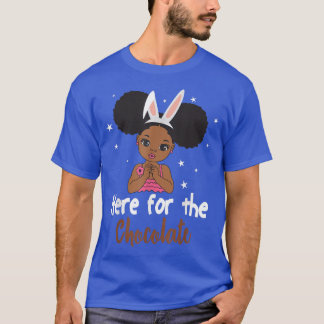 Camiseta Here For The Chocolate Bunny Ears African American